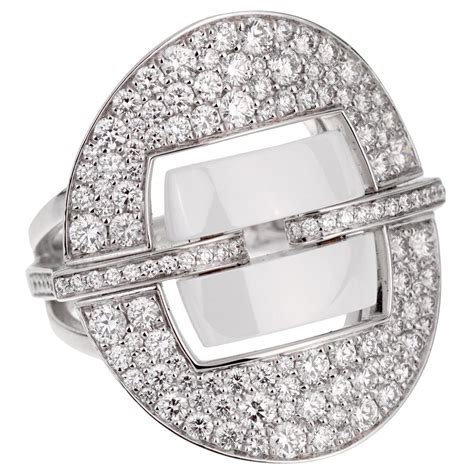 chanel white gold ceramic ring